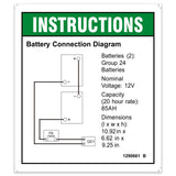 DECAL,INSTRUCT,BATTERY CONNECT, GS-1330m