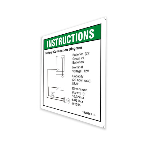 DECAL,INSTRUCT,BATTERY CONNECT, GS-1330m