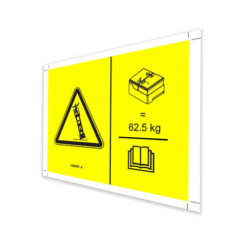 DECAL SYMBOL TIP OVER BATTERIES, GS-1330m