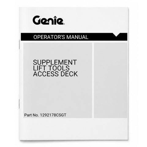 MANUAL, OM SUPPLEMENT, LIFT TOOLS ACCESS DECK
