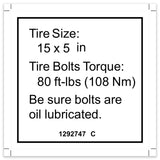 DECAL,LABEL-TIRE SPECS