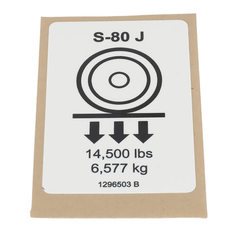 DECAL, LABEL, WHEEL LOAD, S-80 J