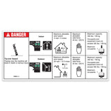 DECAL, DANGER, MAX CAPACITY 350LBS, SIDE FORCE 45LBS