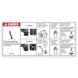 DECAL, DANGER, MAX CAPACITY 500LBS, SIDE FORCE 45LBS