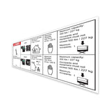 DECAL, DANGER, MAX CAPACITY 500LBS, SIDE FORCE 45LBS