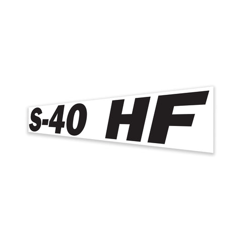 DECAL, CHASSIS, S-40 HF, WHITE