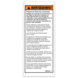 DECAL, WARNING, PANEL CARRIER, FRENCH