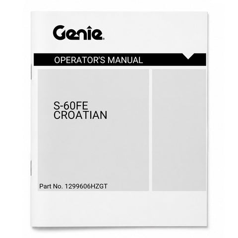 MANUAL, OPERATOR, S60FE/DC, CROATIAN CE