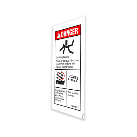 DECAL,DANGER-USE SAFETY ARM,H