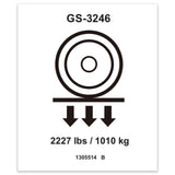 DECAL, LABEL, WHEEL LOAD, E-DRIVE, GS-3246