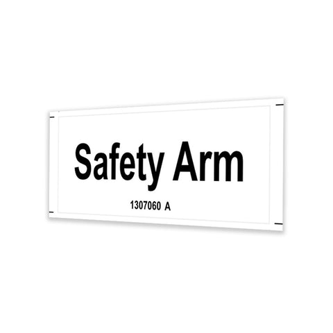 DECAL LABEL SAFETY ARM, MINI