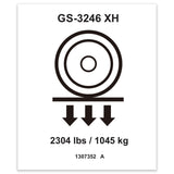 DECAL, LABEL, WHEEL LOAD, E-DRIVE, GS-3246XH