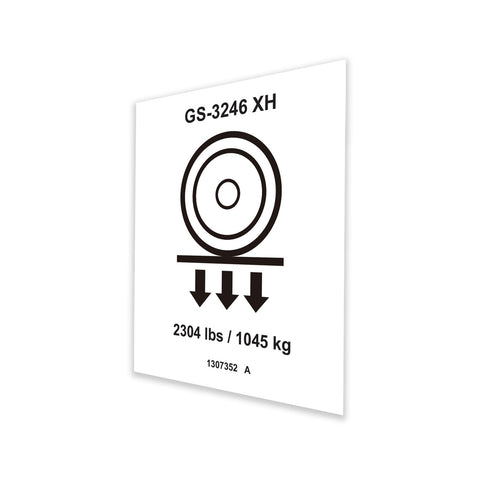 DECAL, LABEL, WHEEL LOAD, E-DRIVE, GS-3246XH