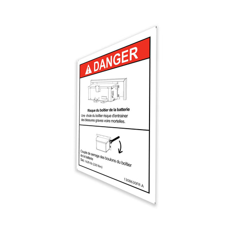 DECAL, DANGER BATT FASTENING