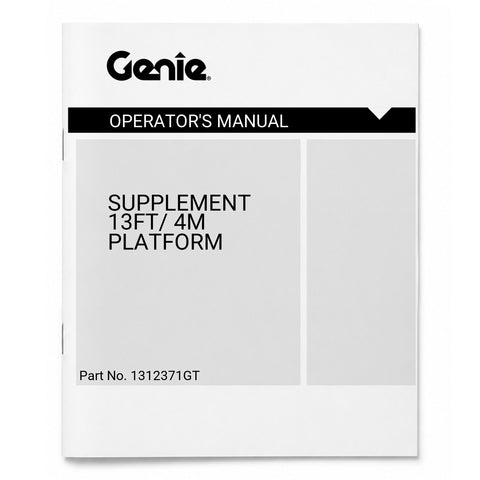 OPERATOR MANUAL SUPPLEMENT, 13FT/ 4M PLATFORM (ANSI)