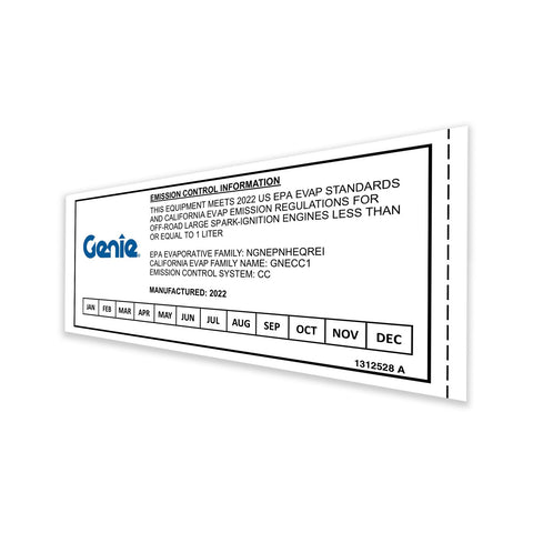 DECAL,CARB,EPA CERT,2022
