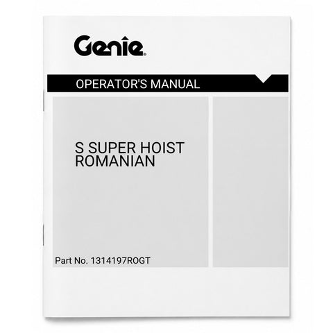 MANUAL,OPERATOR'S SUPER HOIST,ROMANIAN