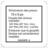 DECAL,LABEL,TIRE SPECS, GS32/GS-2646/3246