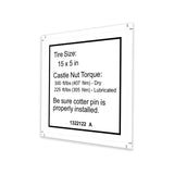 DECAL,LABEL,TIRE SPECS, GS32/GS-2646/3246