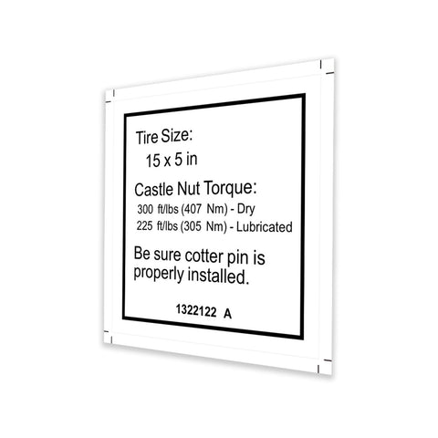 DECAL,LABEL,TIRE SPECS, GS32/GS-2646/3246