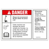 DECAL,DANGER/NOTICE,TIRESPECS,S80/85XC,Z80