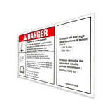 DECAL,DANGER/NOTICE,TIRESPECS,SX180,SX150,SX135,SX125XC