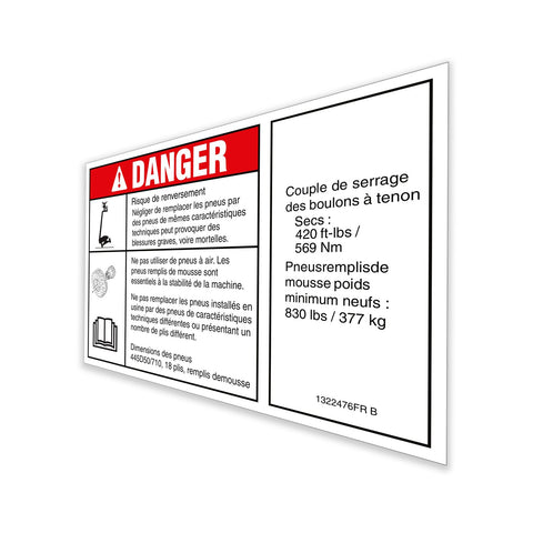 DECAL,DANGER/NOTICE,TIRESPECS,ZX135