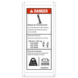 DECAL, DANGER, PIPE CRADLE,WORD,GS46,FR