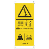DECAL, DANGER, PIPE CRADLE,SYMBOL,GS32