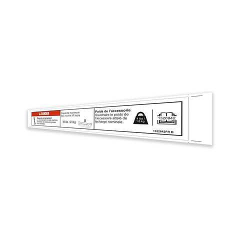 DECAL, DANGER, TOOL TRAY,WORD,FR