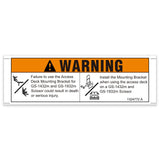 DECAL, WARNING, MOUNTING BRACKET, GSXX32M