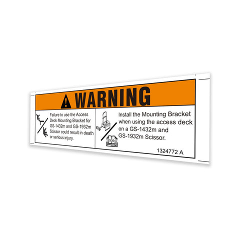 DECAL, WARNING, MOUNTING BRACKET, GSXX32M