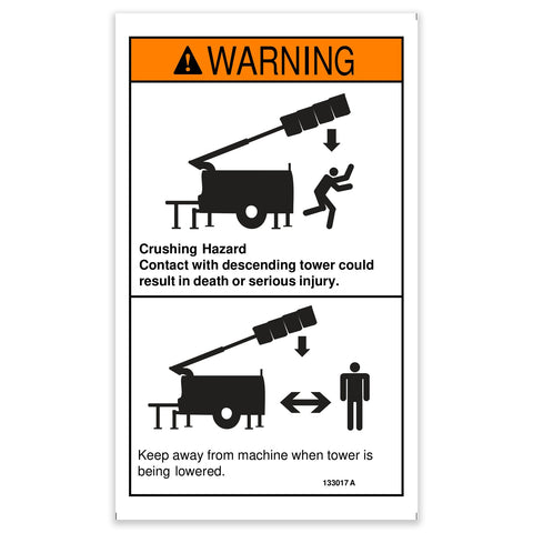 DECAL,WARNING,CRUSH HZD,TOWER
