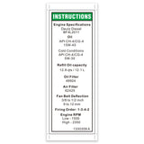DECAL, ENGINE SPEC, DEUTZ, BF4L2011
