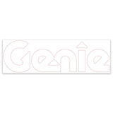DECAL, COSMETIC, GENIE, WHITE, 293 X 88 MM