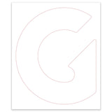 DECAL, COSMETIC, G, GTH-1544, WHITE, 225 X 503 MM