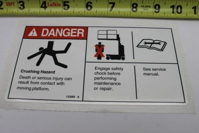 DECAL,CRUSH HAZARD,USE SAFETY