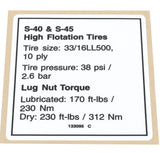 DECAL,NOTICE,HI FLOAT TIRES