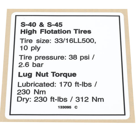 DECAL,NOTICE,HI FLOAT TIRES