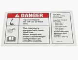 DECAL,DANGER/LABEL,TIRE SPECS