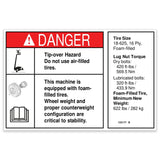 DECAL,DANGER/LABEL,TIRE SPECS