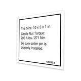 DECAL,LABEL,TIRE SPECS,GRC
