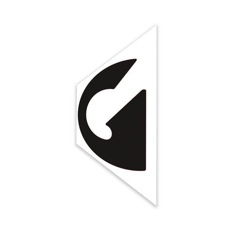 DECAL, COSMETIC, GENIE, G, BLACK, 209 X 251 MM