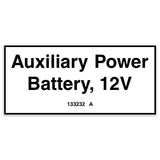 DECAL,LABEL,AUX BATTERY