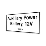 DECAL,LABEL,AUX BATTERY