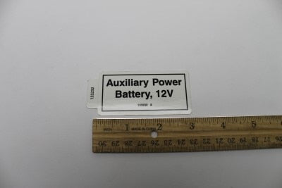 DECAL,LABEL,AUX BATTERY