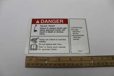 DECAL,DANGER TIP OVER TRAX