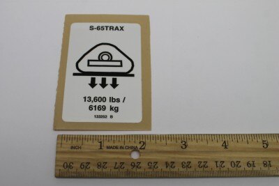 DECAL, WHEEL LOAD S65 TRAX