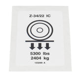 DECAL,LABEL,WHEEL LOAD Z34IC**