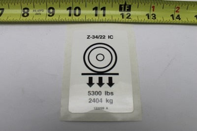 DECAL,LABEL,WHEEL LOAD Z34IC**